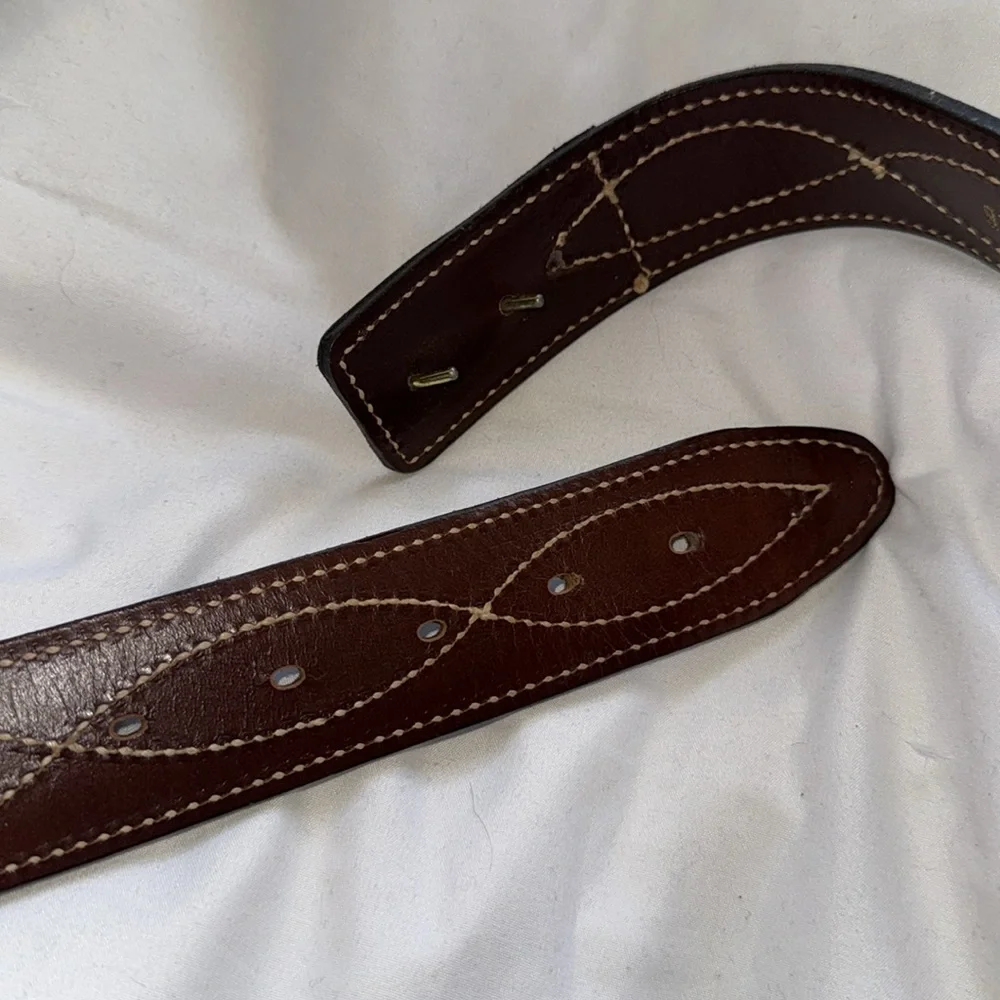 Vintage Brown Men's Buckle-less Belt Hereford Brand Full Grain Cowhide